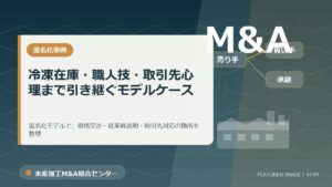 水産加工M&Aで見落とされる「裏テーマ」：冷凍在庫・職人技・取引先心理まで引き継ぐモデルケースのアイキャッチ画像。水産加工M&A総合センターの専門記事イメージ。