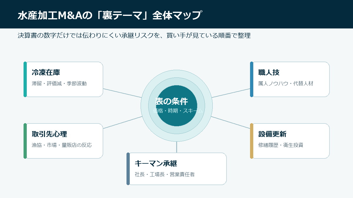 水産加工M&Aの裏テーマ全体マップ