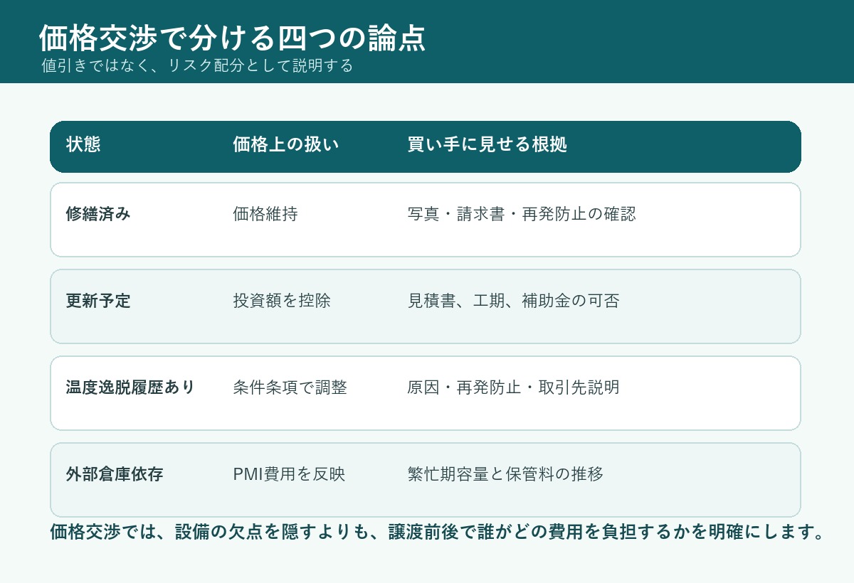 冷凍庫リスクを価格交渉で整理する四つの論点