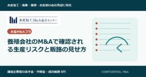 養殖会社のM&Aで確認される生産リスクと販路の見せ方 のアイキャッチ画像