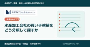 水産加工会社の買い手候補をどう分類して探すか のアイキャッチ画像